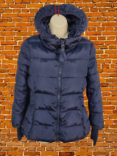 WOMENS MONNALISA SIZE UK 12 NAVY BLUE PADDED HOODED ZIP UP PUFFER JACKET COAT