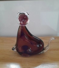 Vintage Murano Style Glass Cat