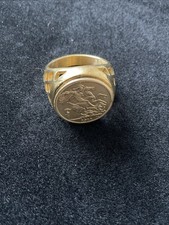 Gold Plated 18ct Half Sovereign Ring size Y