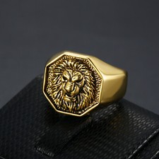 Vintage  Lion Head Signet Mens
