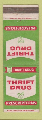 Matchbook cover thrift drug - matchbook,