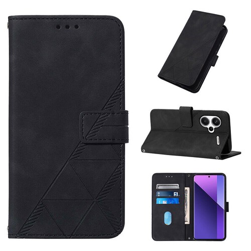 Leather embossed wallet phone - leather,