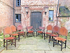 Set 8 Antique Tan Leather