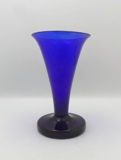 SCARCE WILLIAM YEOWARD COBALT BLUETRUMPET VASE / GLASS - SIGNED TO BASE