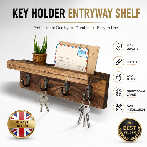 Key holder entryway shelf - key,