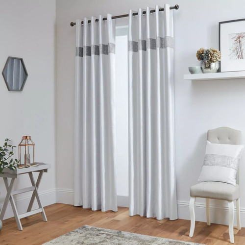 Eyelet curtains lined diamante - curtains,
