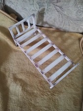 Vintage Wooden Slatted Miniature Bed Sindy Barbie 1/6 Size Dollhouse Bedroom