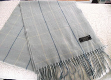 LOCHMERE Blue / White - 100% cashmere scarf - 66 x 12"