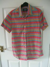 TOPMAN SIZE S SHIRT MENS BUTTON UP NAVAJO PRINT STRIPE RED FOLK BOHO HIPSTER