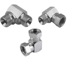 BSP Hydraulic Adaptor 90 Degree Compact Coupling Connector M/M, M/F, F/F