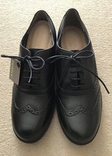 Ladies Hotter “Village” Black Leather Brogues UK Size 5, EU Size 38