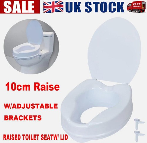 Raised toilet seat - raised, lid