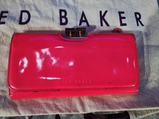 TED BAKER ANITAH FLAT TOP PATENT LEATHER BOBBLE MATINEE PURSE Wallet Magenta