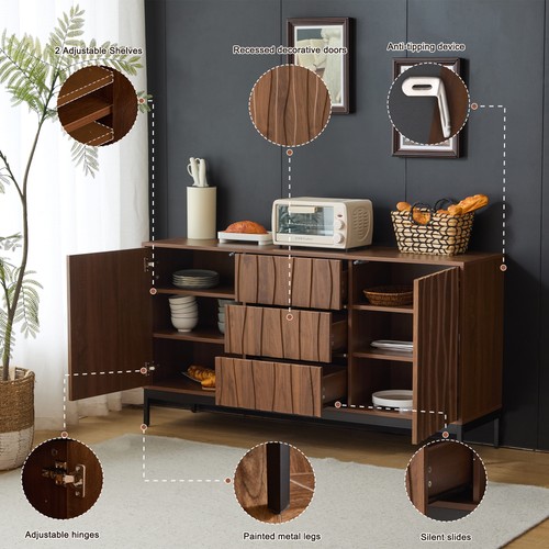 Dark oak sideboard cabinet - sideboard,