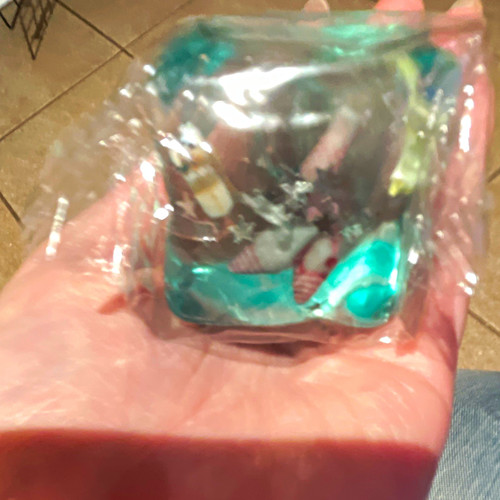 Blue clear transparent cube - &clear,