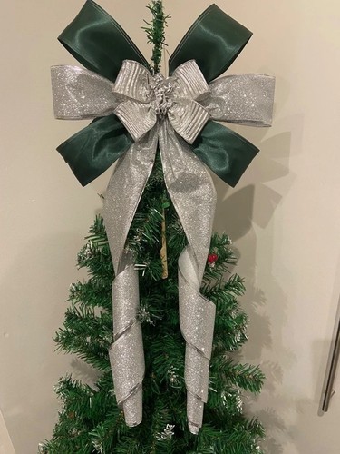 Green silver christmas tree - &,