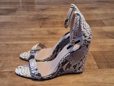 Office London Wedge Heel Vegan Faux Snake Python "Hoot" Shoes UK 6 EU 39 USA 8