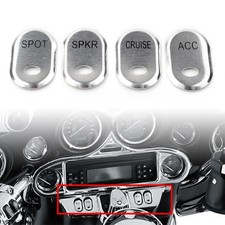 Chrome Brushed Panel Switch Covers For Harley Touring Electra Glide Road Glide