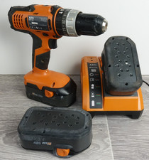 Cordless Hammer Drill AEG BSB 18G  2 speed , Charger & 3 x  18v 1.4Ah  Batteries