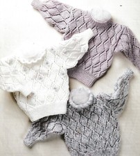 657 GIRLS LACY SWEATERS DK 16 TO 30" VINTAGE KNITTING PATTERN COPY
