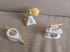 VINTAGE LIMOGES BUNDLE, PERFUME ATOMISER, MINIATURE FLAT IRON, BELLOWS FRAGONARD