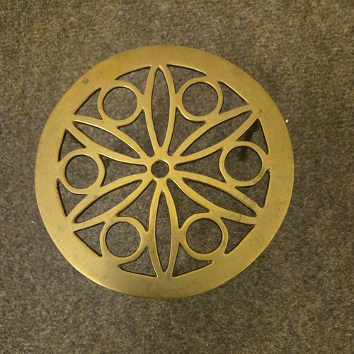 Vintage brass trivet - vintage,