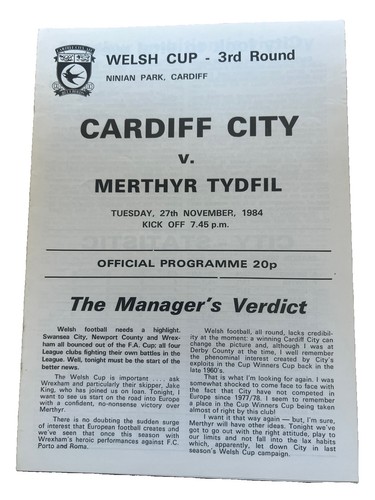 1984 cardiff city v - 1984/85,