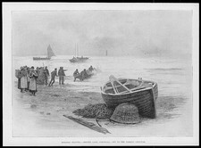 1898 Antique Print - CORNWALL Sennen Cove Fishing Boats Basket Oars  (341)