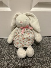 M&S Marks & Spencer Bunny Comforter  Rabbit White Pink Floral Soft Plush Toy