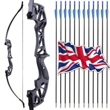 50lbs 51 Inch Takedown Recurve Bow Set 12 Fiberglass Arrows Target Hunting