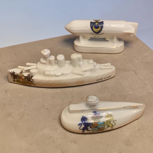 Wwi crested china military lot - crested,