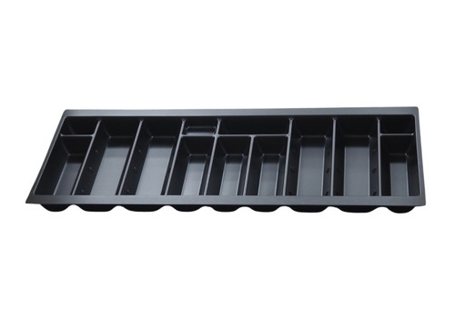 Quality black cutlery - black, tray