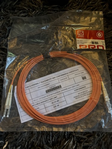 Orange fibre optic cable - , lc-lc