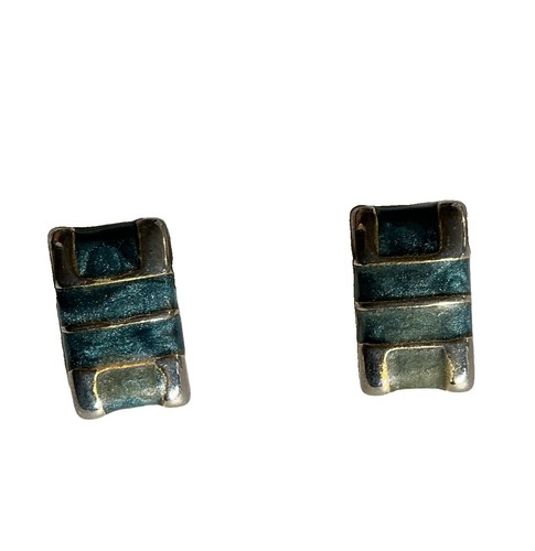 Vintage teal clip - vintage, earrings
