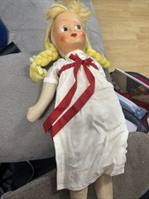 Vintage Collectable  Doll with Blonde Hair Material Body And Cellular Face.