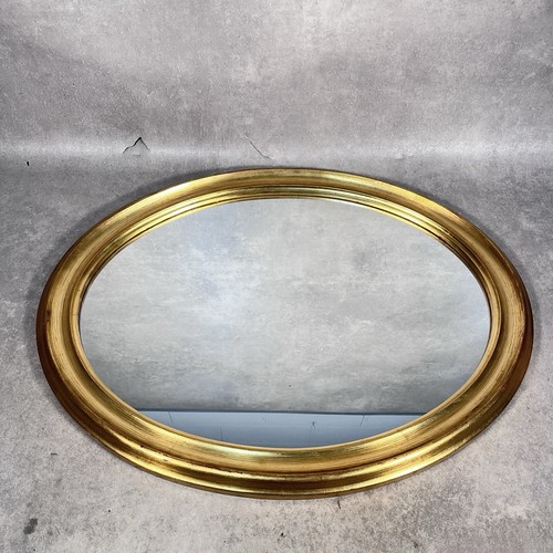 Gold oval wall mirror - gold,