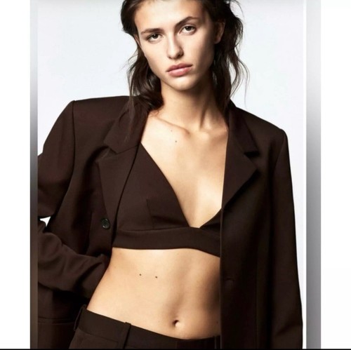 Zara chocolate brown bra top - chocolate,
