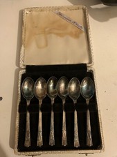 Deco Tea Spoons 6 Silver Plate