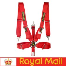 Upgraded 5-Point Camlock Quick Release Racing Seat Belt Harness Sabelt Car Red 