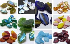 14MM  CZECH GLASS DROP LEAF