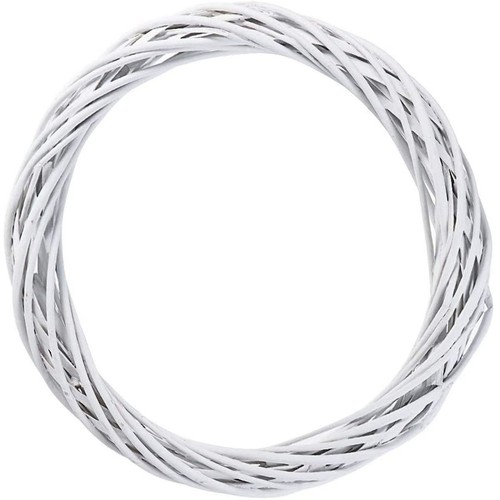 1pc white garland wicker round - wicker,