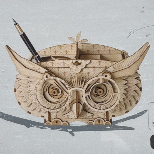 Wooden owl storage - owl,