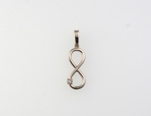 14k solitary infinity pendant