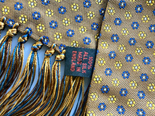 Gents Silk Jacquard Scarf Tan