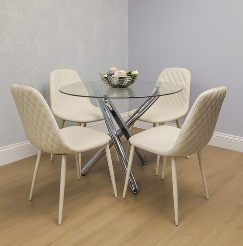 Round glass dining - table, &