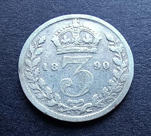 1890 silver threepence queen - silver,