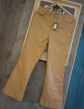 Camel Faux Leather Trousers