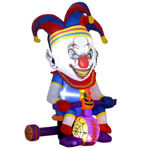 4ft halloween inflatable clown - 4ft,