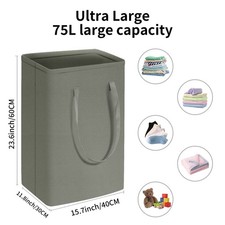 Laundry Basket Washing Dirty Clothes Folding Hamper Bag Storage Bin Handle Large