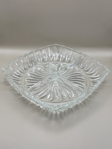 Vintage pressed glass divided - vintage,